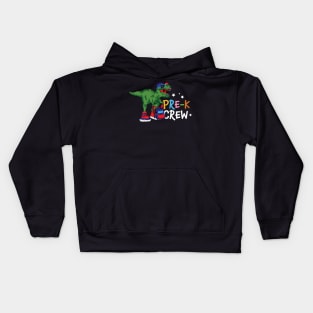 Funny T-Rex Back To School Pre-K Crew Pre Kindergarten Gift Kids Hoodie